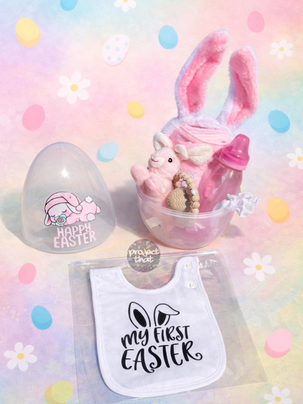 Baby Girls First Easter Prefilled Basket Egg
